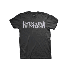 Camiseta Strain Hunters Preta Com Logo Cinza